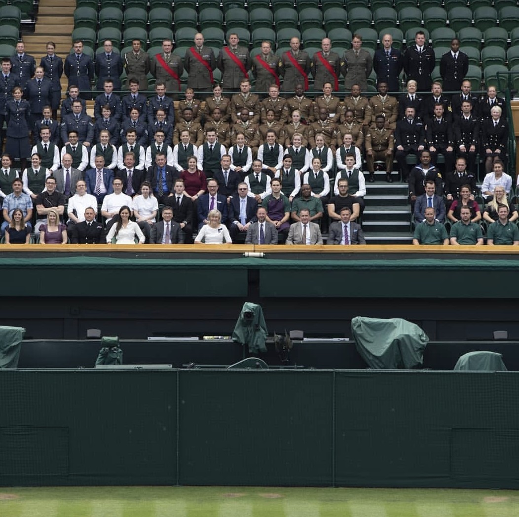 Championships staff photograph on Centre Court at Wimbledon, 2017